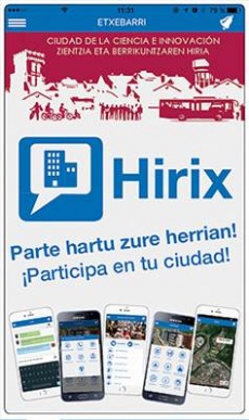 HIRIX. Udalaren eta hiritarren arteko komunikazioa hobetzeko app